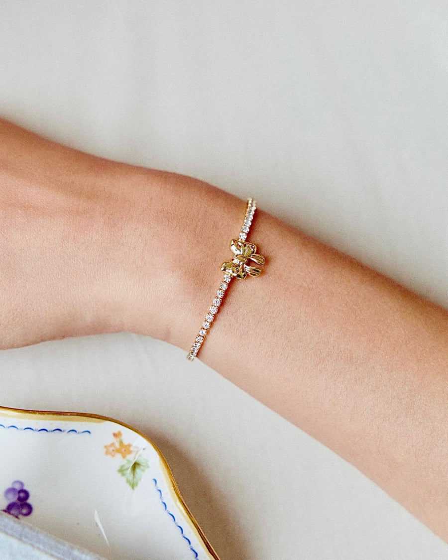 bow ribbon Bracelet tennis bracelet 
