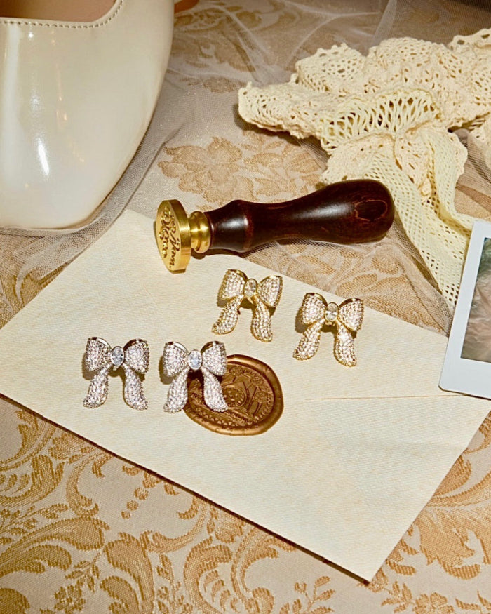 YVIS Bridal Bow Stud Earring - Proud Wedding Collection