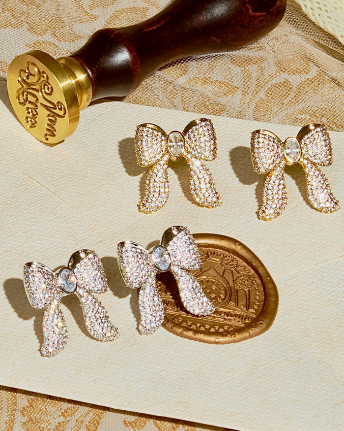 YVIS Bridal Bow Stud Earring - Proud Wedding Collection
