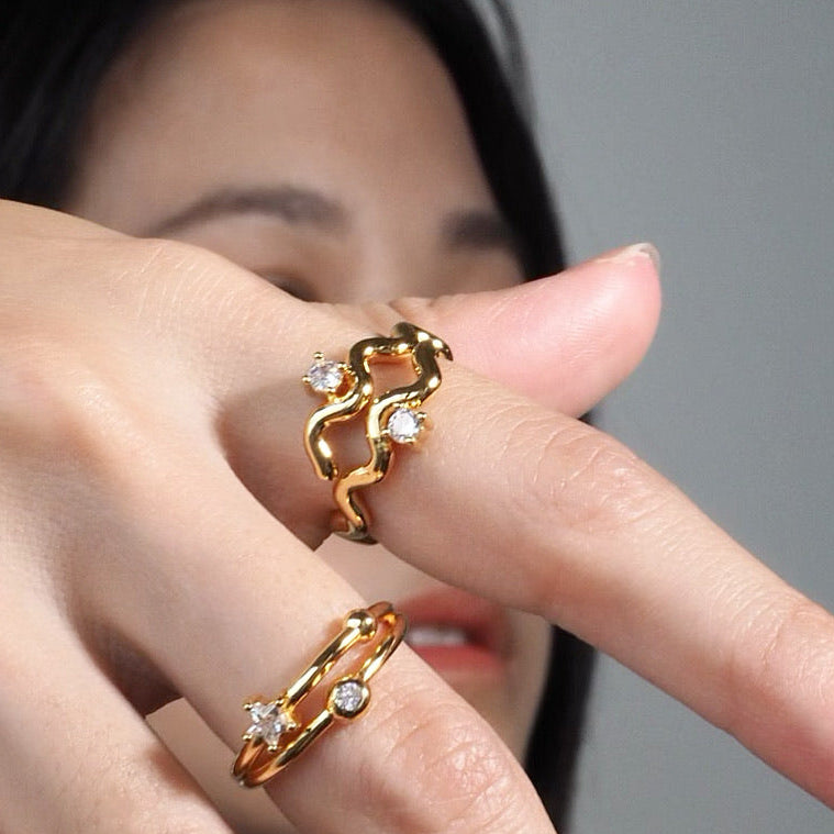 YVIS Spaghetti Gem Ring (Adjustable)