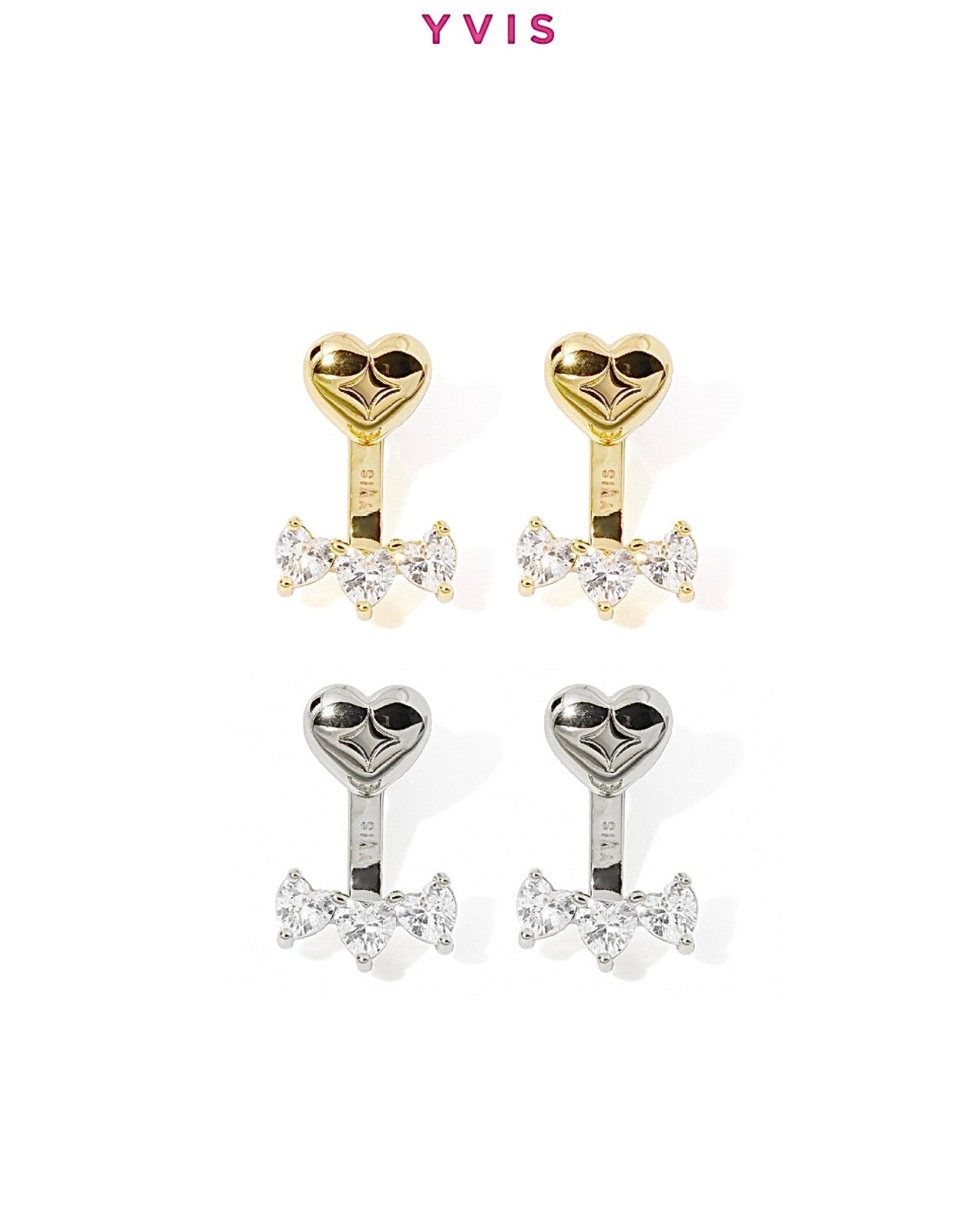YVIS Linked Heart Stud - Vellink Collection