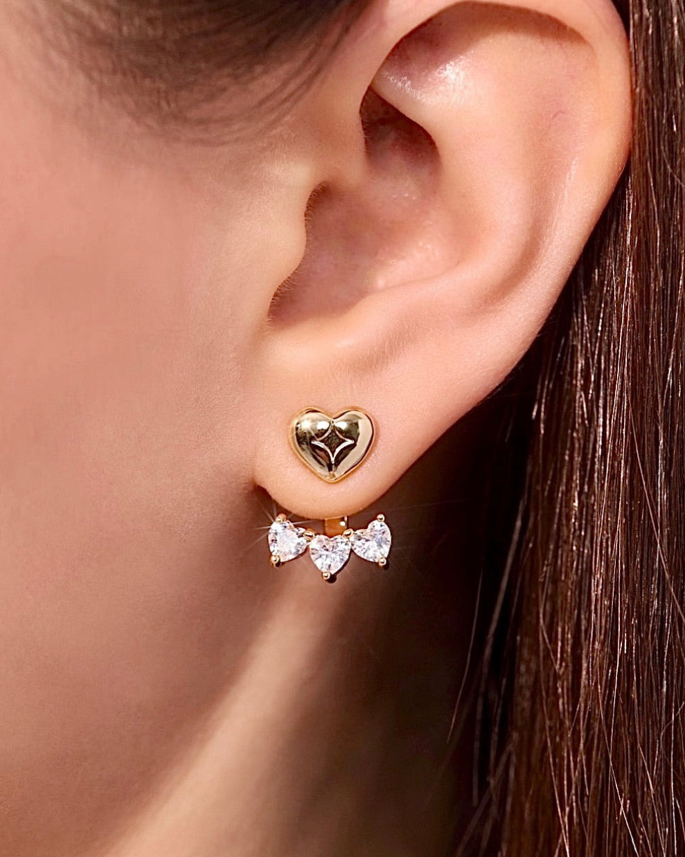 YVIS Linked Heart Stud - Vellink Collection